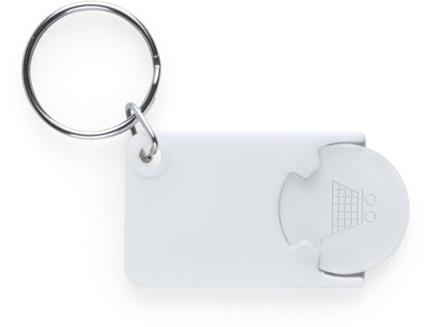 Llavero para moneda estilo clasio zabax blanco