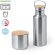 Set de bidón y vaso térmico de acero inoxidable con tapas de bambú Debris detalle 1