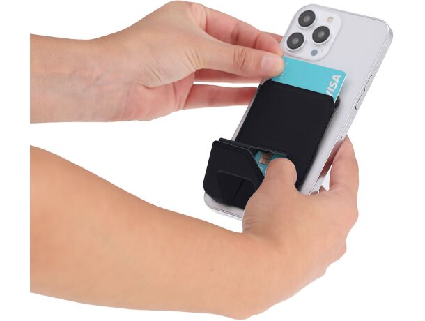 Tarjetero soporte Rickard fabricado en PU reciclado con adhesivo detalle 7