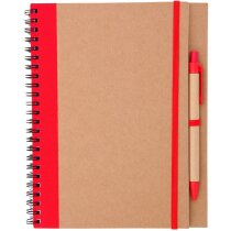 Libreta de cartón reciclado con goma roja