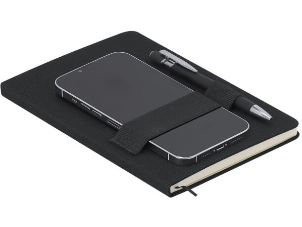 Bloc notas Rubín A5 con portada rígida en poliéster reciclado detalle 2