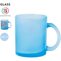 Taza cristal publicitaria mate 350ml sublimable colores vibrantes
