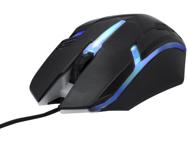 Ratón gaming Qinox con iluminación led multicolor ergonómico detalle 1