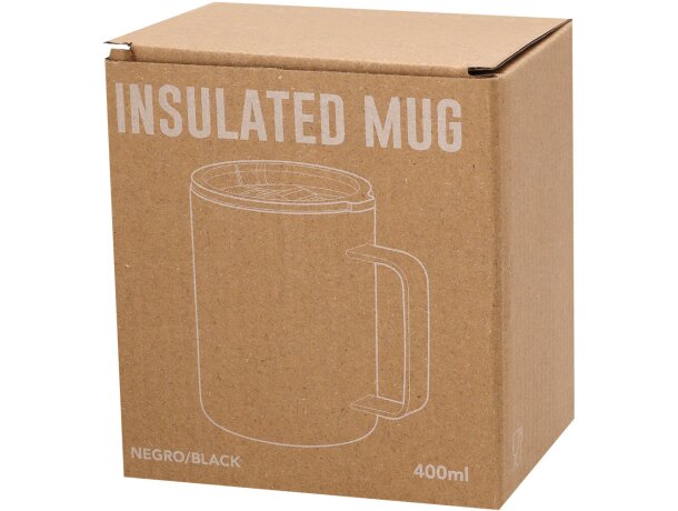 Taza térmica Adelax de acero inoxidable con acabado caucho detalle 5