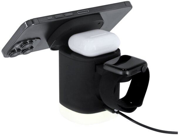 Cargador inalámbrico magnético Ruclox 3 en 1 con lámpara LED detalle 2