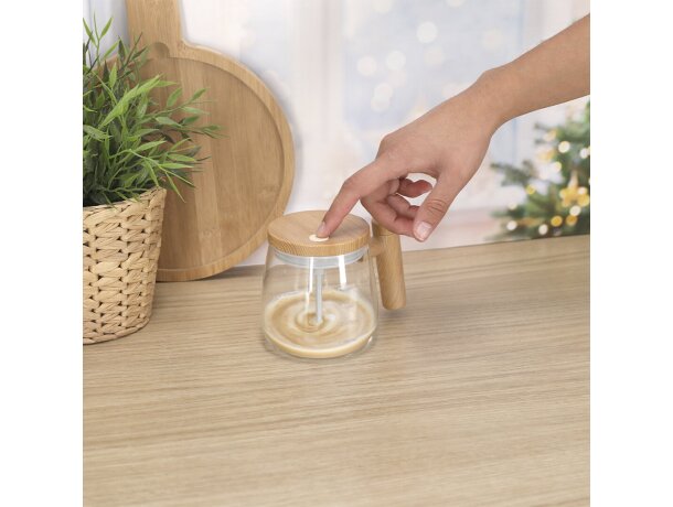 Taza mezcladora eléctrica Rydian cristal borosilicato detalle 5
