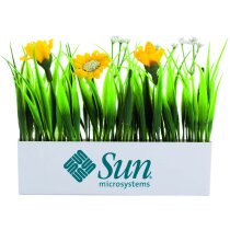 Maceta decorada flores artificiales personalizada Maceta decorada flores artificiales personalizada