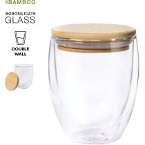 vaso de cristal para publicidad con tapa