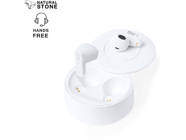 Auriculares Bekery bluetooth con base de carga y piedra natural detalle 1