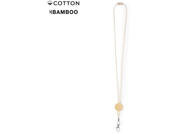 Lanyard accesorio de bambú algodón Gibons detalle 1