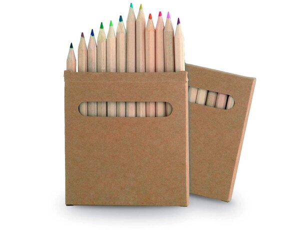 Caja de 12 lápices de madera de colores personalizado
