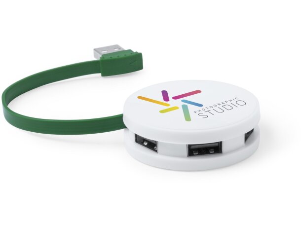 Dispositivo redondo con 4 puertos usb personalizado