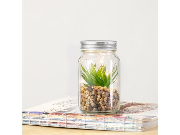 Planta decorativa Kyala cristal borosilicato con led detalle 5