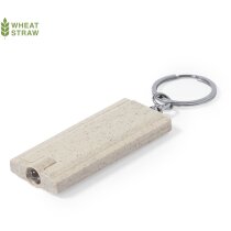 Llavero con linterna original rectangular con luz led en caña de trigo