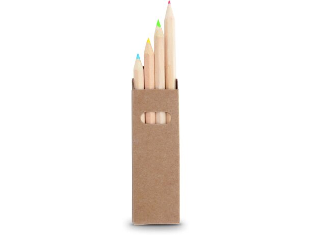 Estuche con 4 lápices de colores barato