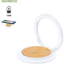 Linya bambú cargador inalámbrico 15w 27 leds
