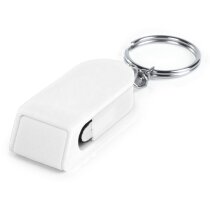 Llavero con soporte y limpiapantallas personalizado blanco Llavero con soporte y limpiapantallas personalizado blanco