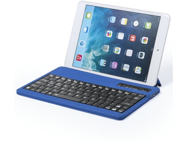 Teclado de polipiel con soporte barato azul
