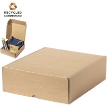Caja publicitaria kraft reciclado con logo Ayira