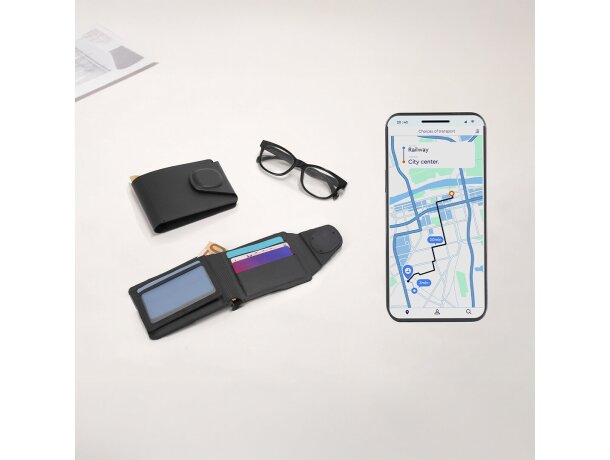 Tarjetero billetero con localizador dual Nairobix detalle 6