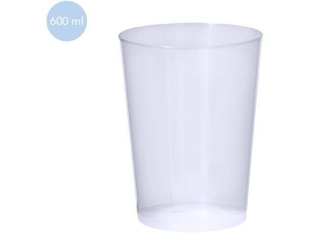 Vaso reutilizable Raxon de polipropileno translúcido 600ml detalle 1