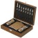 Set petaca Fleet con tablero ajedrez y accesorios acero detalle 2