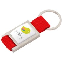 Llaveros metálicos con cinta de poliéster en colores