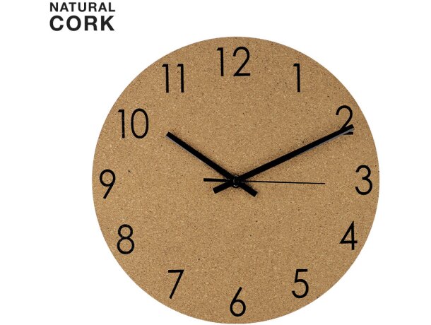 Reloj de pared Melzer en corcho natural con dial metálico detalle 1