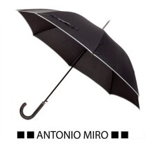 paraguas personalizado con logo negro ribete blanco