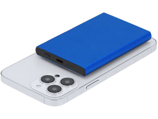 Power bank Bertex aluminio reciclado 5000 mAh carga inalámbrica detalle 3