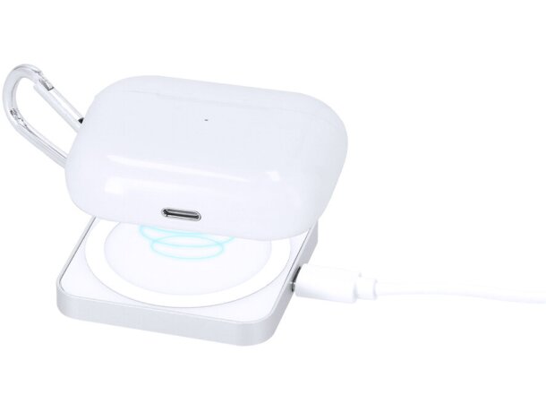 Cargador inalámbrico Hidmon 15W aluminio con fijación magnética detalle 3