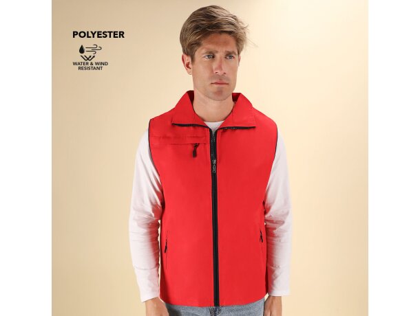 Chaleco Dervik corporativo transpirable con cremalleras detalle 1