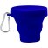 Vasos de plástico silicona plegable con mosquetón Azul