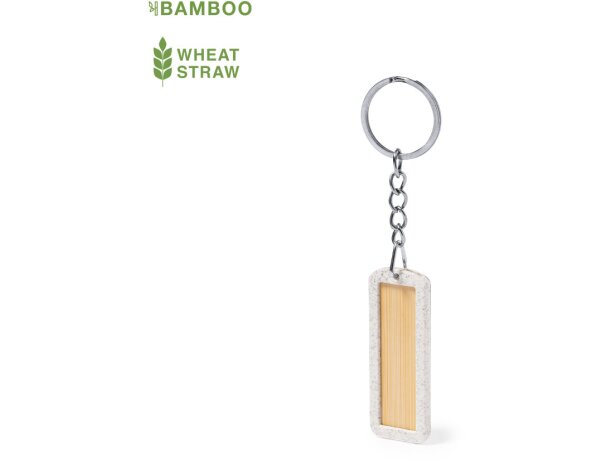 Llaveros originales para empresas bambú para rectangular Veterson detalle 1