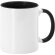 Taza de cerámica lisa para sublimacón interior de color negra con logo