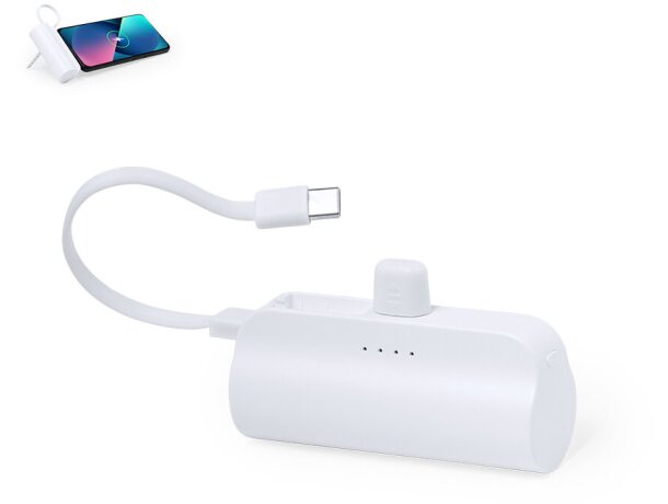 Powerbanks de plástico en forma cilíndrica 5000 mah Laford detalle 1