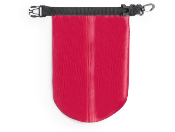 Bolsa plegable con gancho barata Kinser con logo rojo