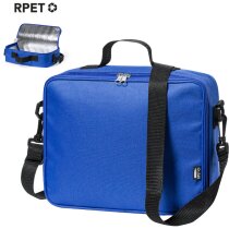 Bolsa nevera personalizada con detalles en negro y asa de transporte rPET