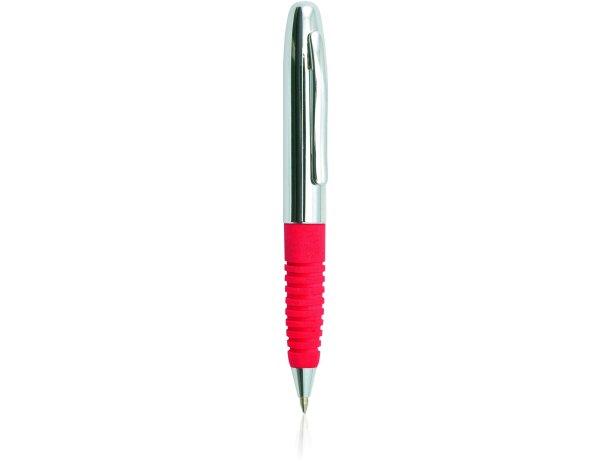 Bolígrafo en tonos cromados rojo