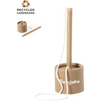 Bolígrafos ecológicos con cuerda de sujeción cartón reciclado tinta azul