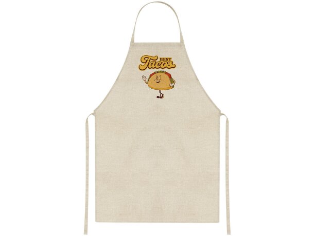 Delantal de sublimación Zyriel en poliéster natural detalle 3