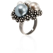 Anillo ajustable Pleus con perlas sintéticas