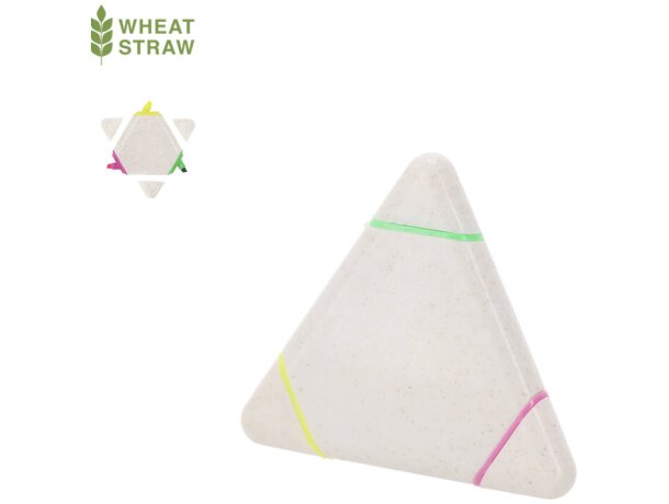 Marcador fluorescente Mocar de caña de trigo con tres colores detalle 1