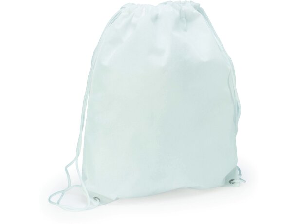 Mochila con cordones y esquinas reforzadas blanca