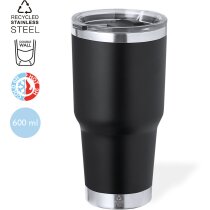 Vaso térmico Tobey acero reciclado 600 ml negro