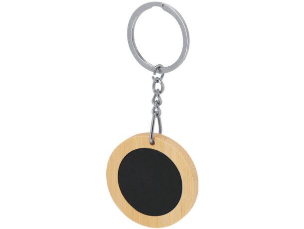 Llavero Khozax bambú metal acabado espejo grabado láser detalle 2