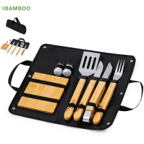 Set barbacoa Estrol acero inoxidable y bambú