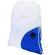 mochila saco con salida para auriculares personalizada azul