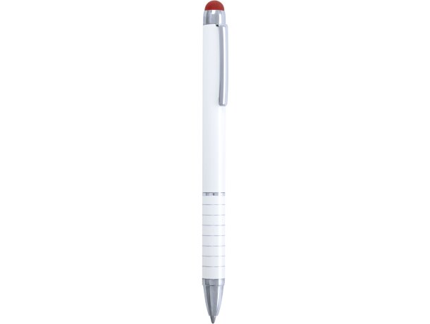 Bolígrafo con puntero en goma de varios colores rojo
