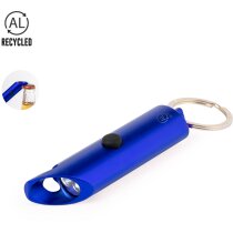 Llaveros linterna de aluminio reciclado abridor con 3 luces LED